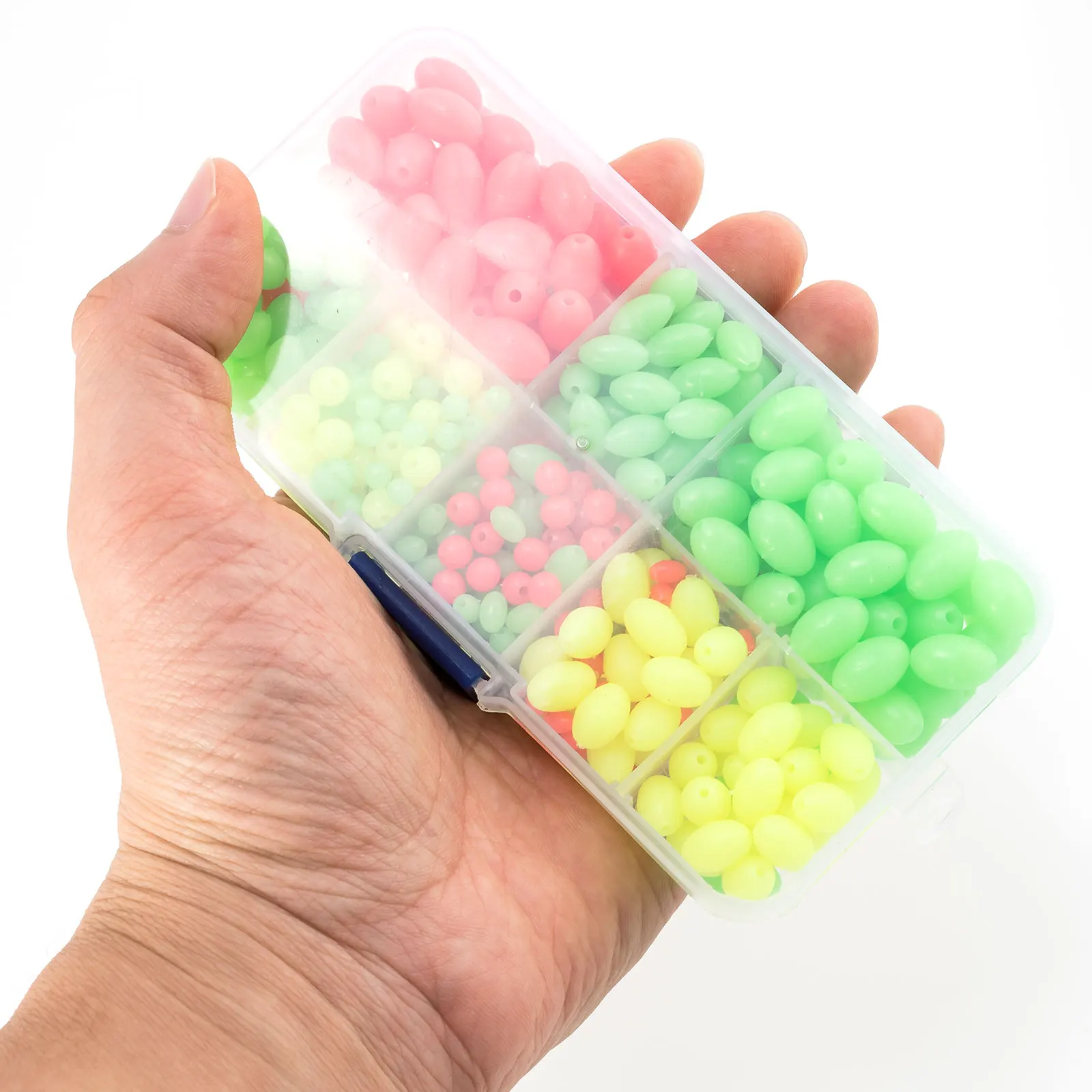 500pcs Fishing Beads Stopper Plastic Bead Floating Ball Glow Round for DIY Spinner Texas Rigs Carolina Deep Drop