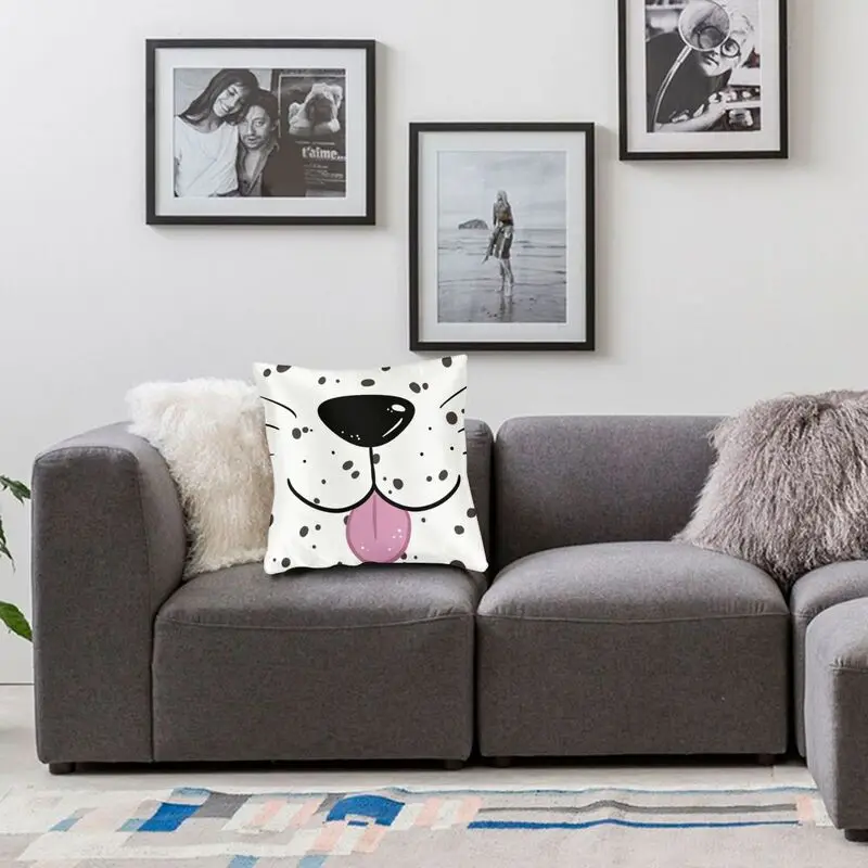 

Fashion Dalmatian Puppy Throw Pillow Case Decoration Custom Cute Plum Pudding Dog Cushion Cover 40x40 Pillowcover for Sofa