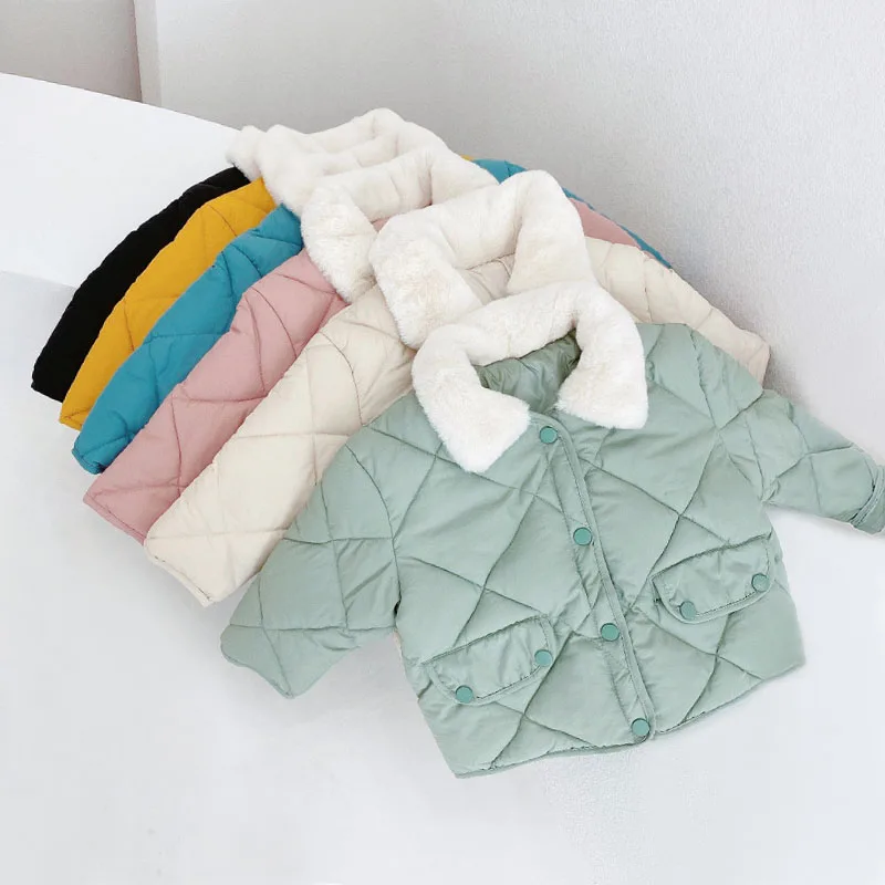 Куртка детская х/б с кроличьим мехом и воротником | Детская одежда обувь