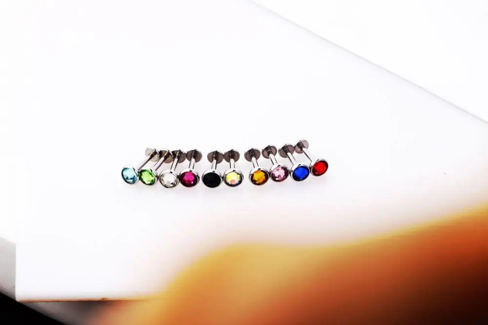 2 шт плоские серьги гвоздики с жемчужинами для ушной хрящ модные пирсинга