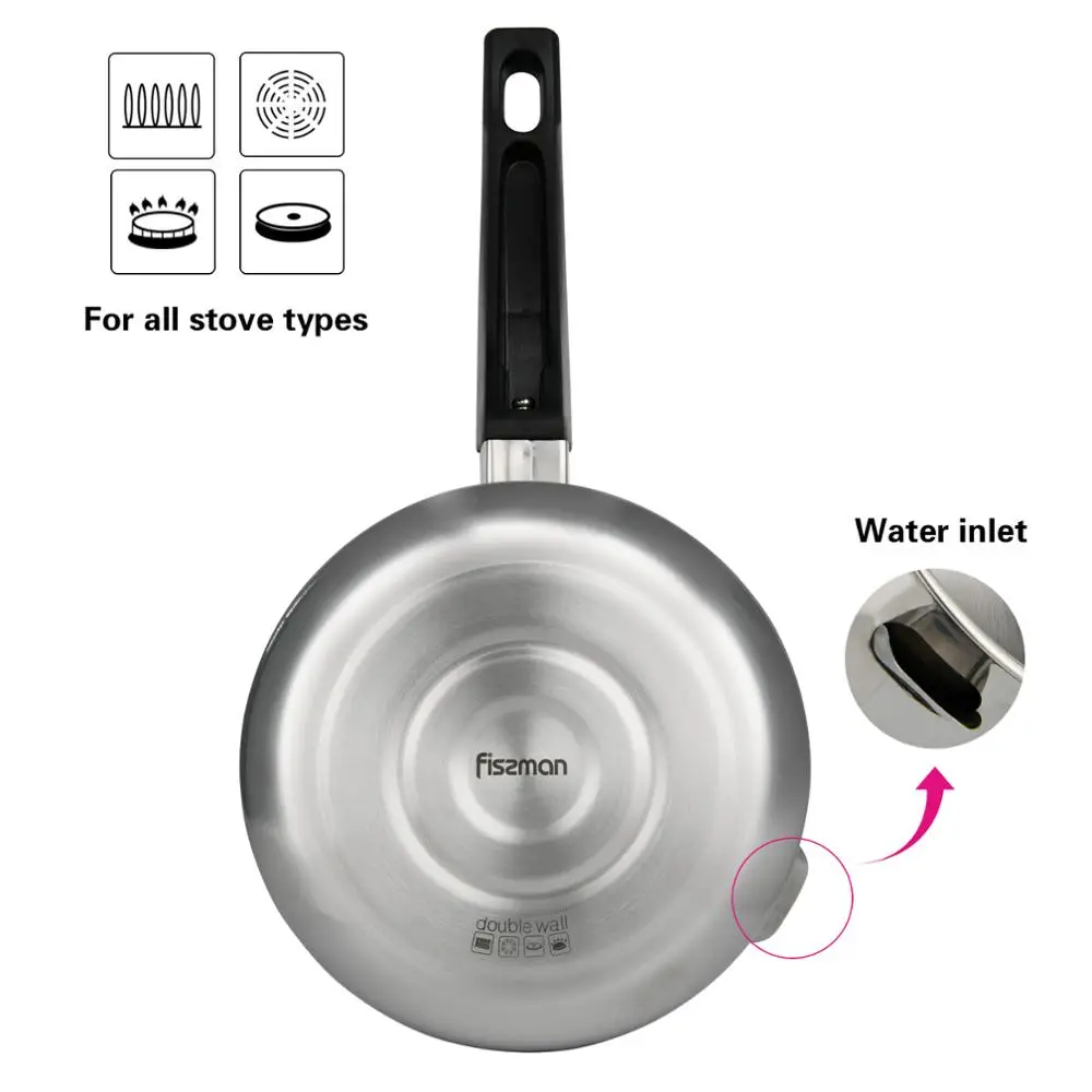 Молоковарка Fissman 850 мл из нержавеющей стали с двойными стенками кофейник