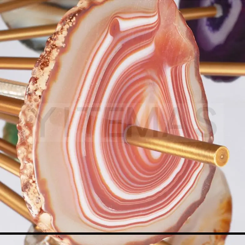 Синий розовый фиолетовый желтый зеленый коричневый разноцветный агат ломтики