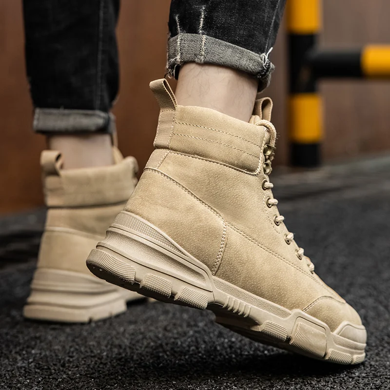 high top Outdoor Waterproof Hiking Boots Men Winter Walking Climbing Hiking Shoes Mountain Sport Boots Hunting Mens Sneakers