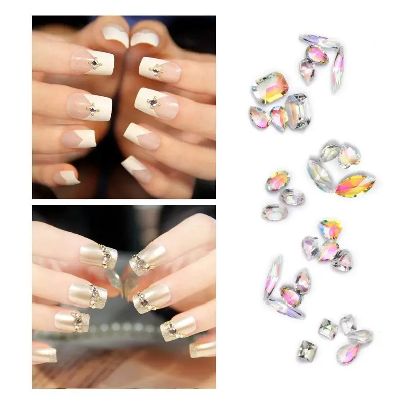 Наклейки для ногтей с кристаллами Rhinestones 3D Роскошные блестки для украшений.
