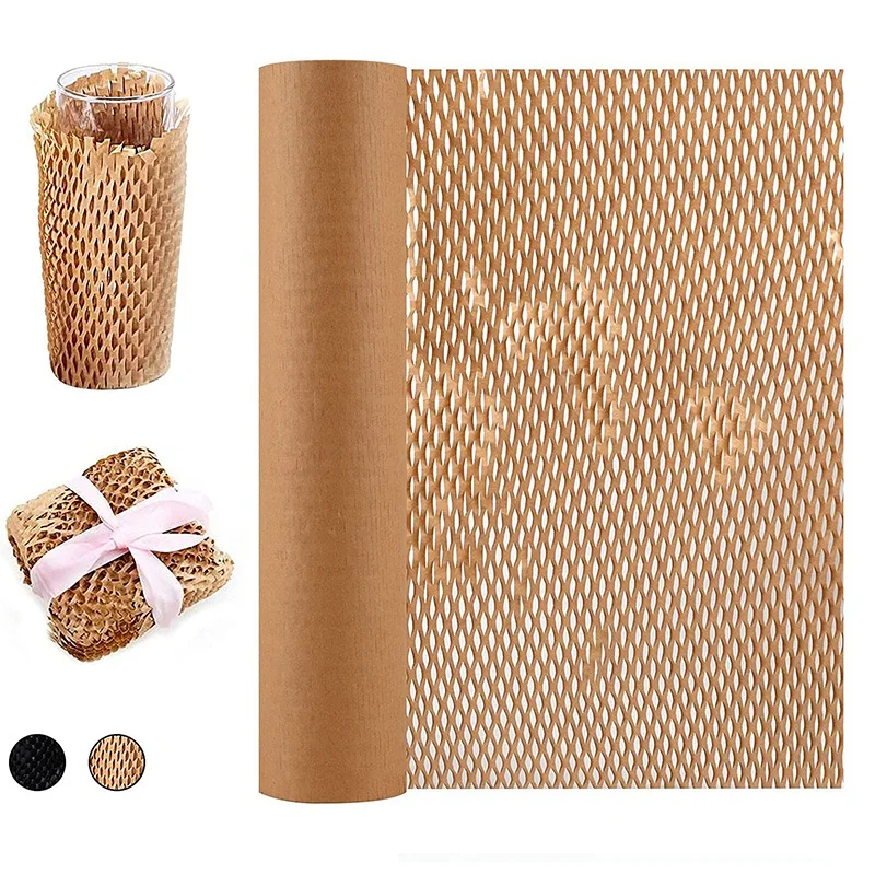 

Recycled Packing Wrap 15x100 Inch Eco Honeycomb Wrapping Paper for Gift & Moving Replacing Bubble Moving Packaging