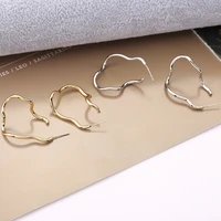 new trendy alloy round retro irregular geometric hoop earrings metal personality twisted dangle earring for women party jewelry