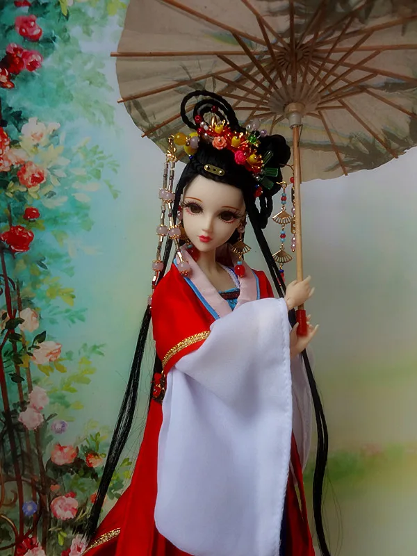 

12" Vintage Chinese Princess Dolls Pretty Traditional Oriental Girl Doll Toys Christmas Gifts Ornament Souvenir