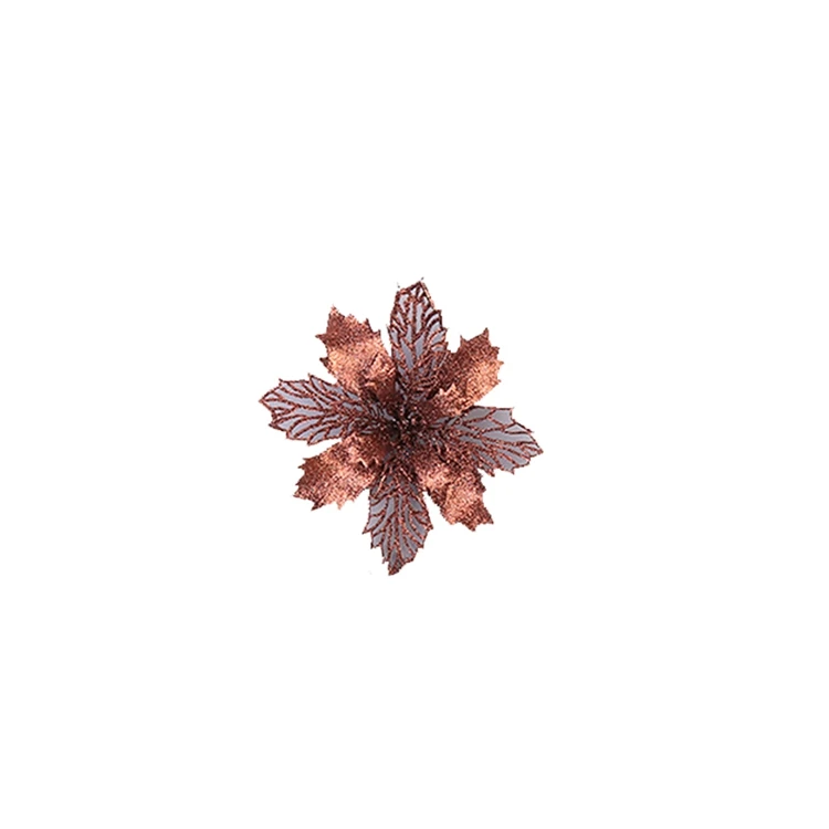 9 LAPHIL 10pcs Artificial Christmas Flowers Glitter Fake Flower Xmas Tree Ornaments Home Decorations Merry Christmas Party Gift - Цвет: 9