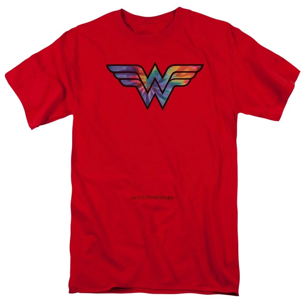 2019 Мужская футболка с принтом хлопковая коротким рукавом Wonder Woman Tie Dye Logo мужская