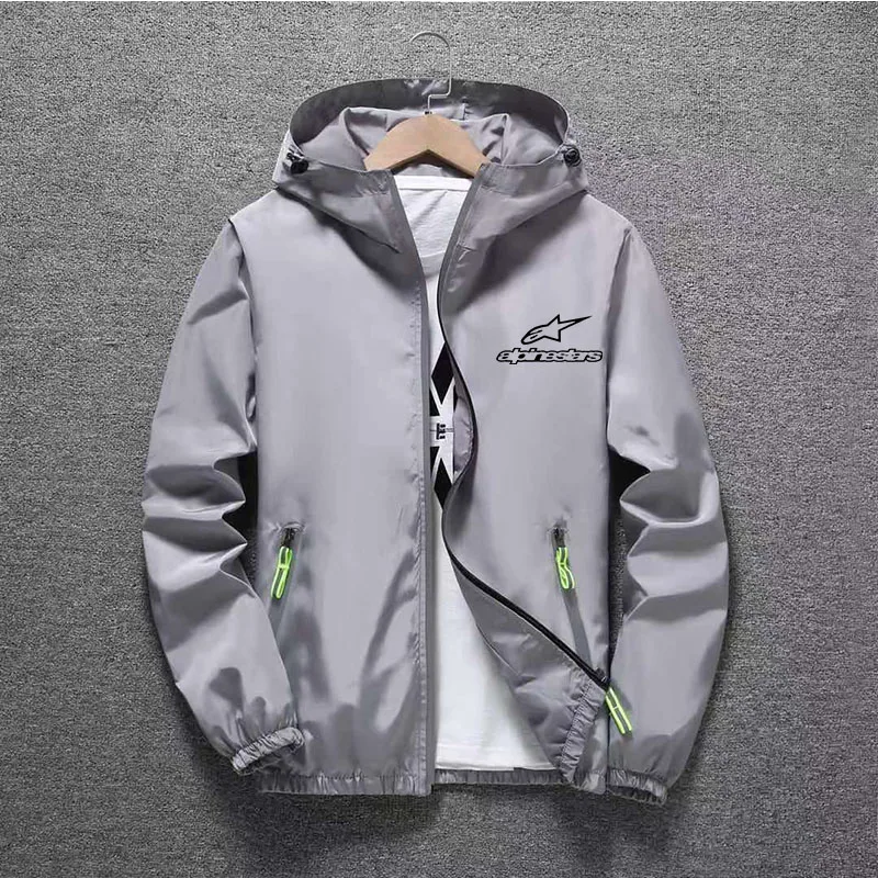 

2021 spring and summer new high mountain star jacket men's street windbreaker hoodie zipper thin jacket men's casual jacket 7XL