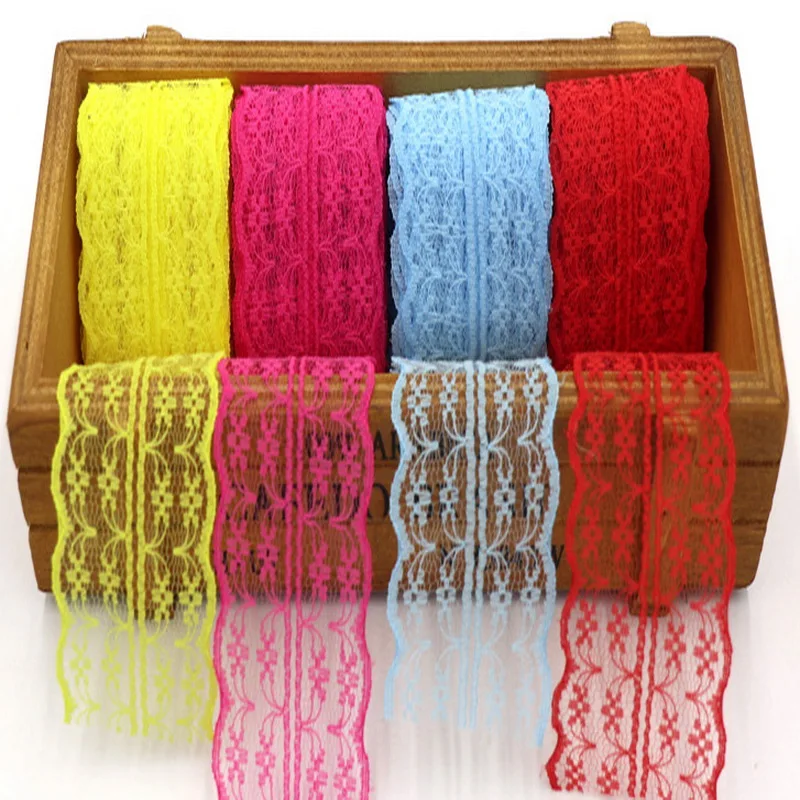 Высококачественная многоцветная неэластичная кружевная атласная лента 4 5 см в