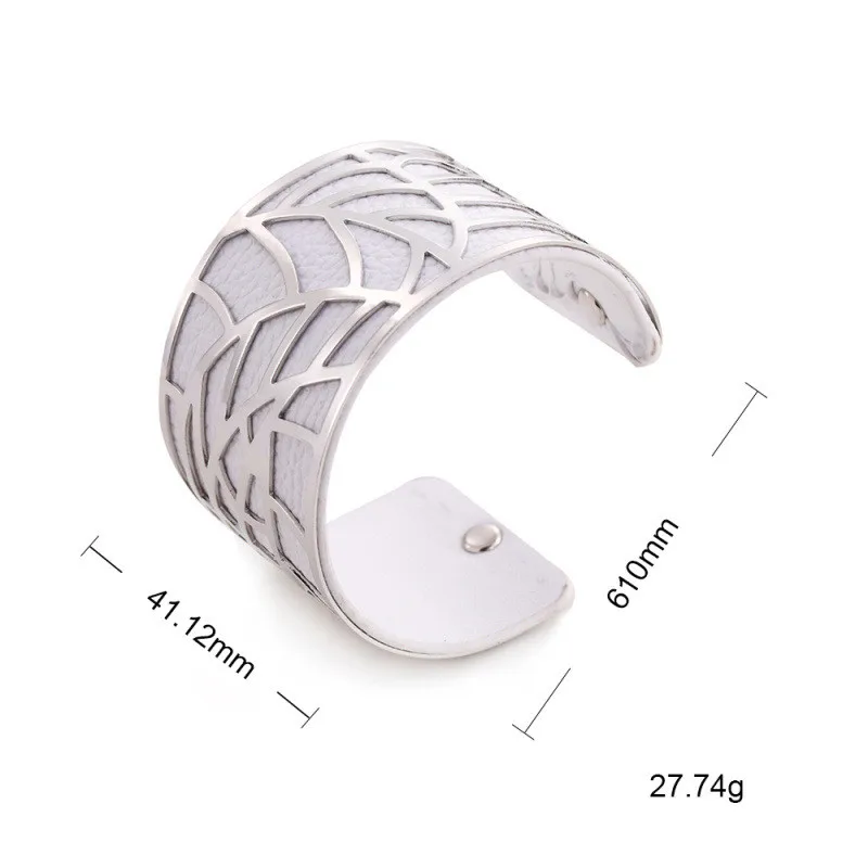 Широкие браслеты из искусственной кожи для женщин золотистые и Серебристые