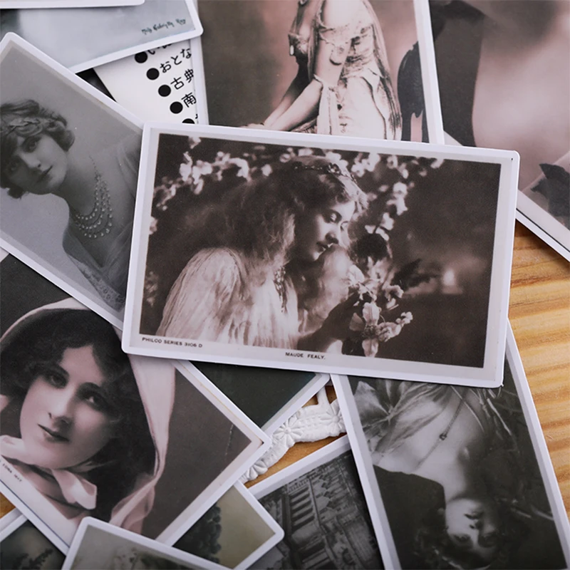 40 шт./пакет Европейский Винтажный черно-белый фотостикер DIY альбом для