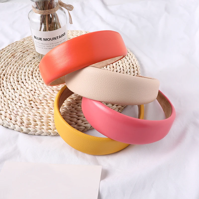 Искусственная кожа простые ПУ кожаные женские повязки для волос аксессуары