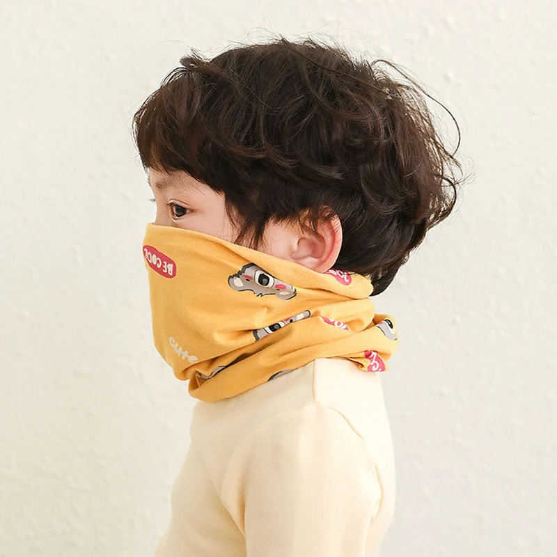 Детский хлопковый шарф детские теплые шарфы с мультяшным принтом на осень и зиму