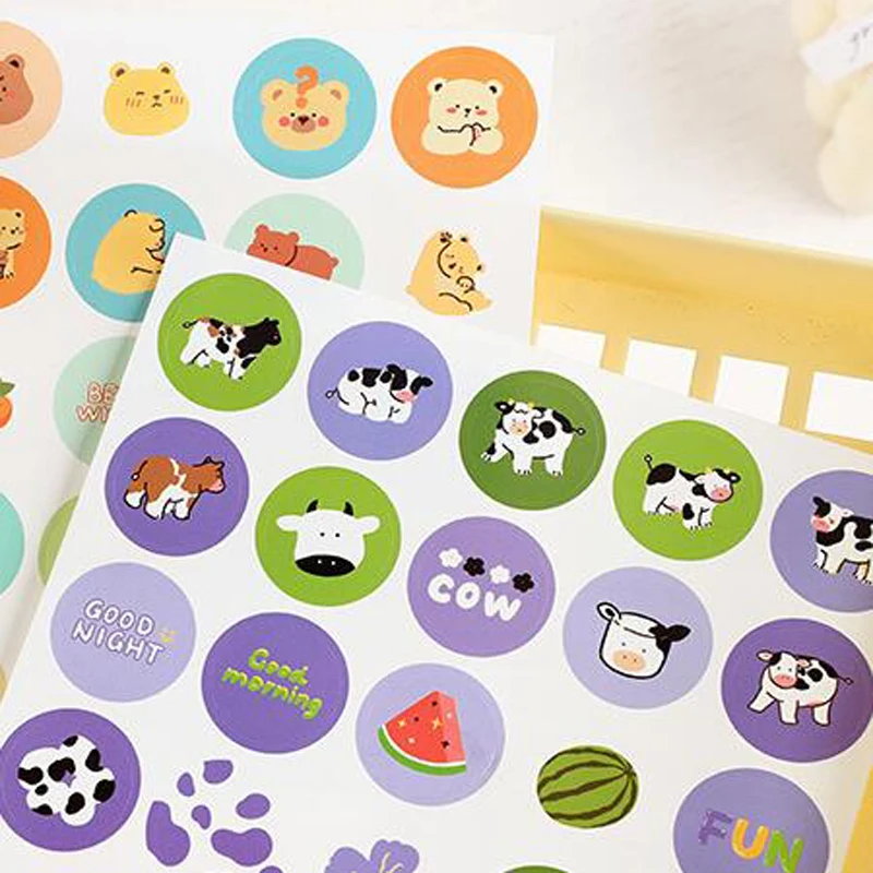 

1 Sheet /Pack Spring Farm Cows Dogs Cats Handbook Photo Computer Decoration Material Sticker