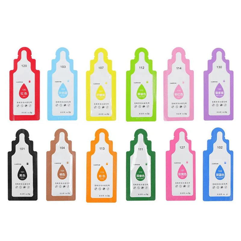 12 шт. съедобные Еда пигмент раскраска полезный безопасный инструменты для