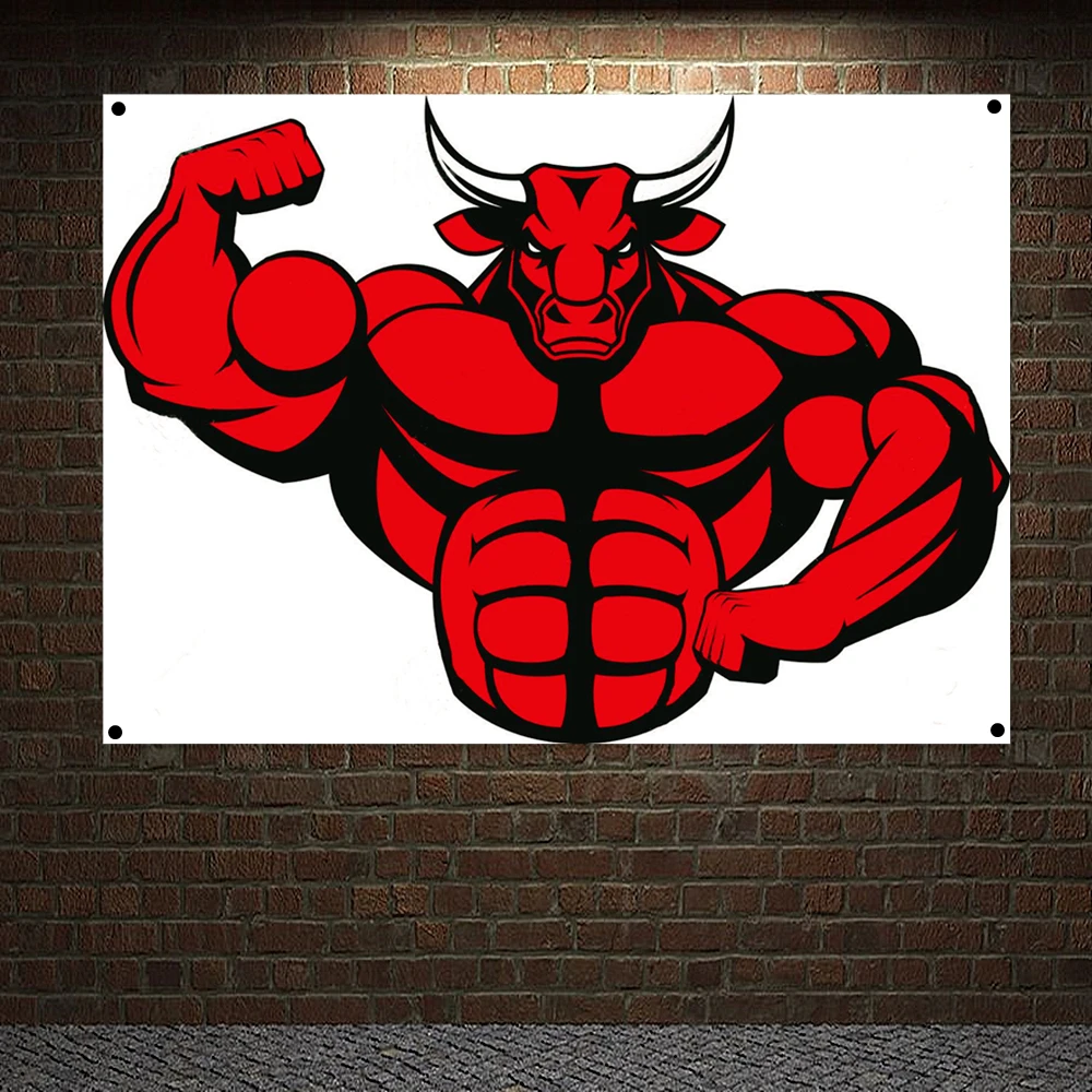 

Strong Abs Fitness Inspirational Poster Workout Banner Wall Art Canvas Painting Tapestry 4 Grommets Custom Flag Gym Wall Decor