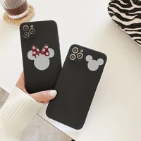 cartoon mouse black silicone phone case for iphone 12 12pro 11 pro max x xr xs max 7 8 plus 12mini candy silicone soft cover