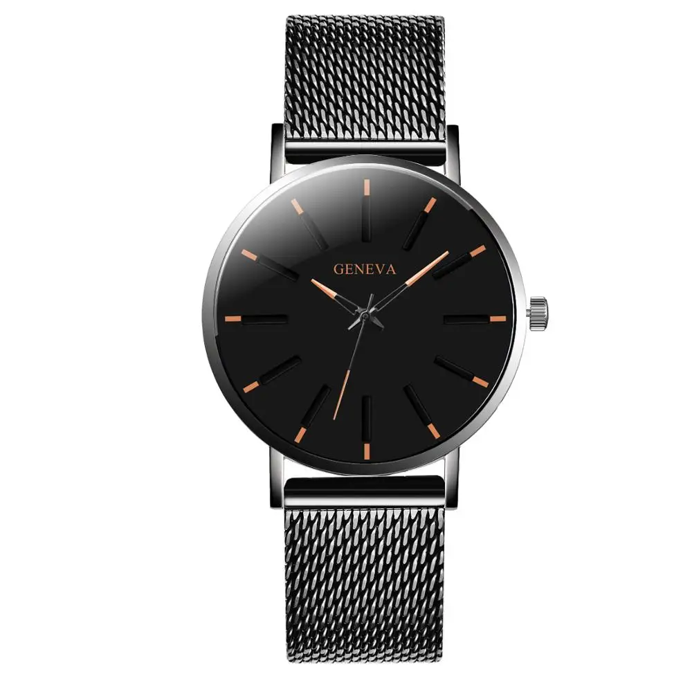 

Men Watches Luxury Designer Stainless Steel Mesh Quartz Watch Mens Minimalist Big Dial Watches Relogio Masculino Saati Clock