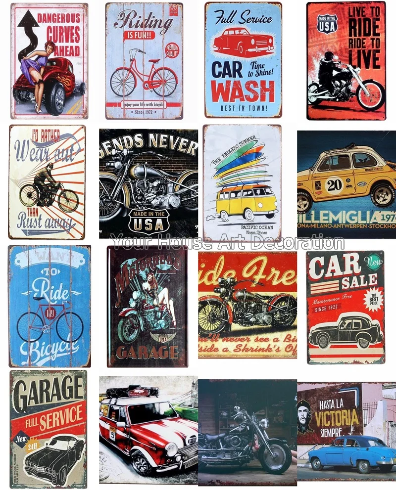 Бесплатная езда на мотоцикле Ретро табличка металлическая жестяная вывеска Бар