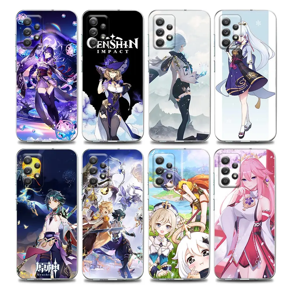 

Genshin Impact Clear Phone Case for Samsung A01 A02s A11 A12 A21 S A31 A41 A32 A51 A71 A42 A52 A72 Soft Silicon