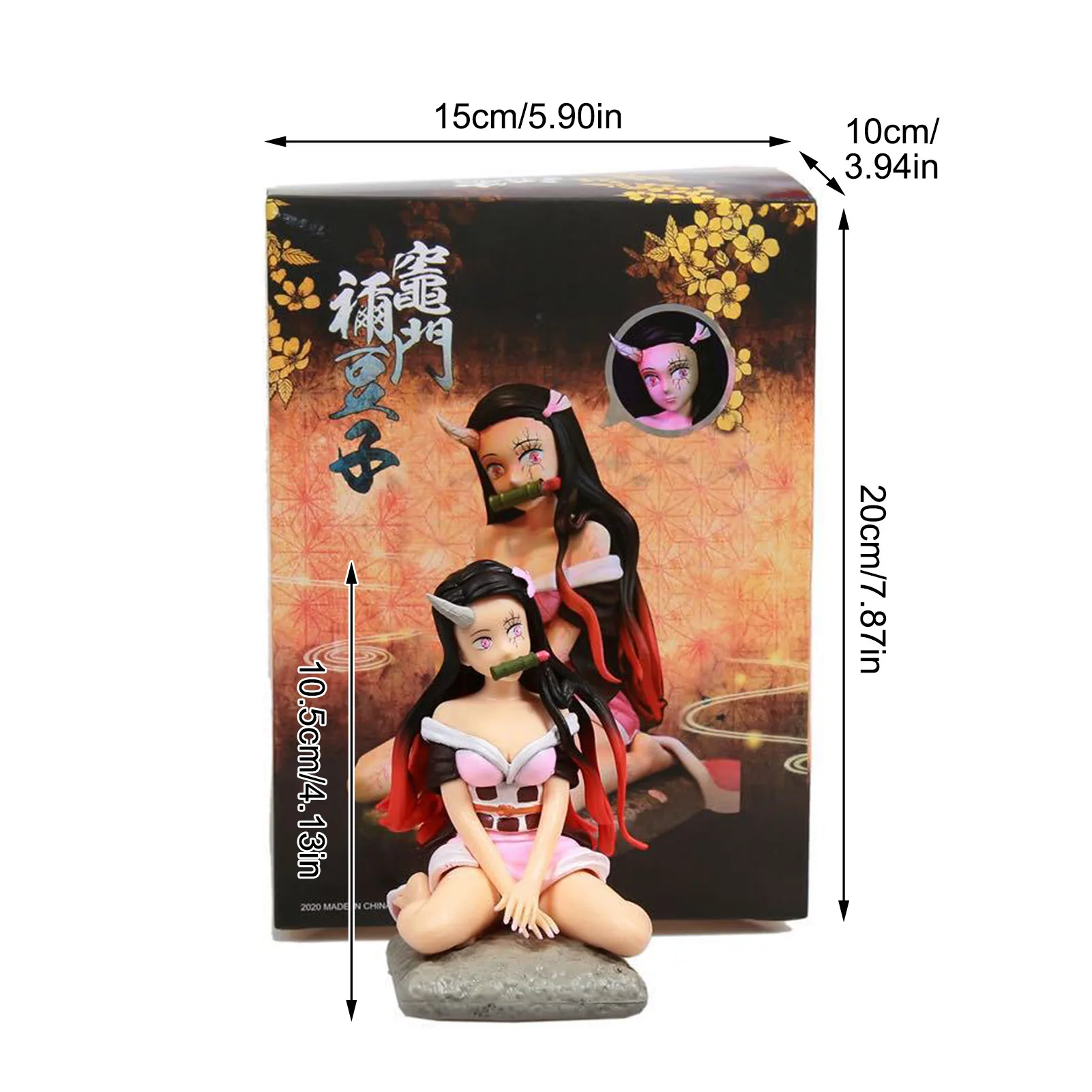 

Japan Anime Figure Model PVC Realistic Desktop Decoration Gifts Kamado Nezuko PVC Demon Slayer's Blade Figure Toy
