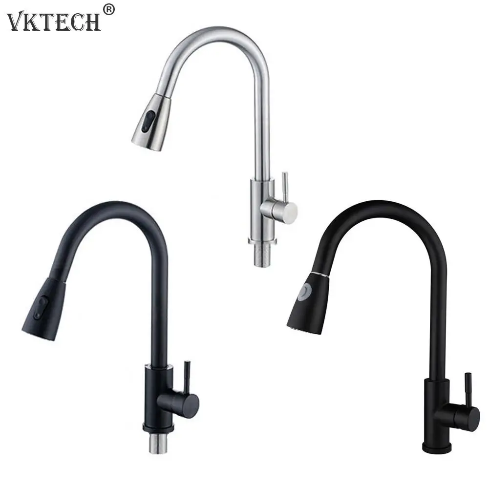 

Rotatable Stainless Steel Kitchen Faucet Pull Type Water Mixer Tap Quick-connect Hose Spray Nozzle Gravity Ball Shower Sprinkler
