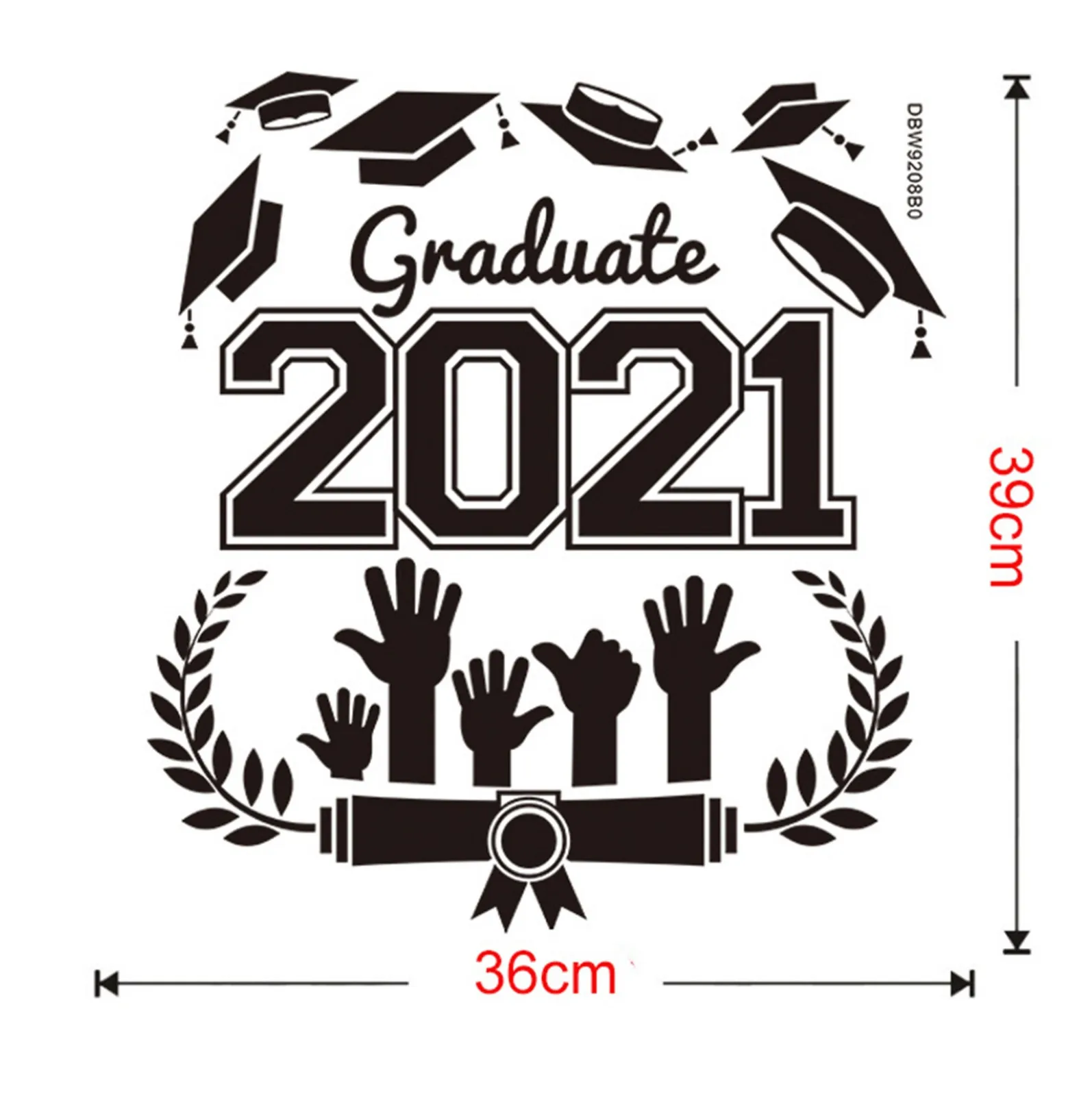 

KAKUDER Kindergarten decorative wall Sticker School Graduation Season Graduate 2021 Wall Sticker adesivo de parede Drop Ship New