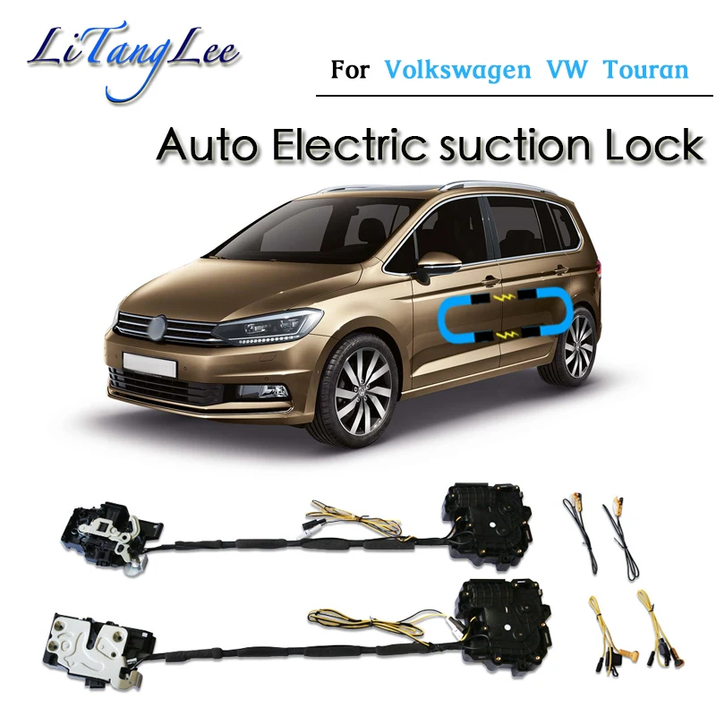

Для Volkswagen VW Touran 2016 ~ 2019 Автомобильная мягкая закрывающаяся дверная защелка, актуатор, электропоглощающий всасывающий бесшумный закрыватель
