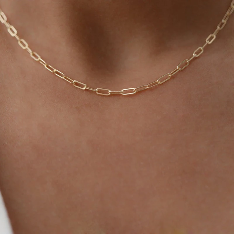 

14K Gold Filled Necklace Handmade Gold Choker Boho Chain Collier Femme Kolye Collares Women Jewelry Necklace for Women