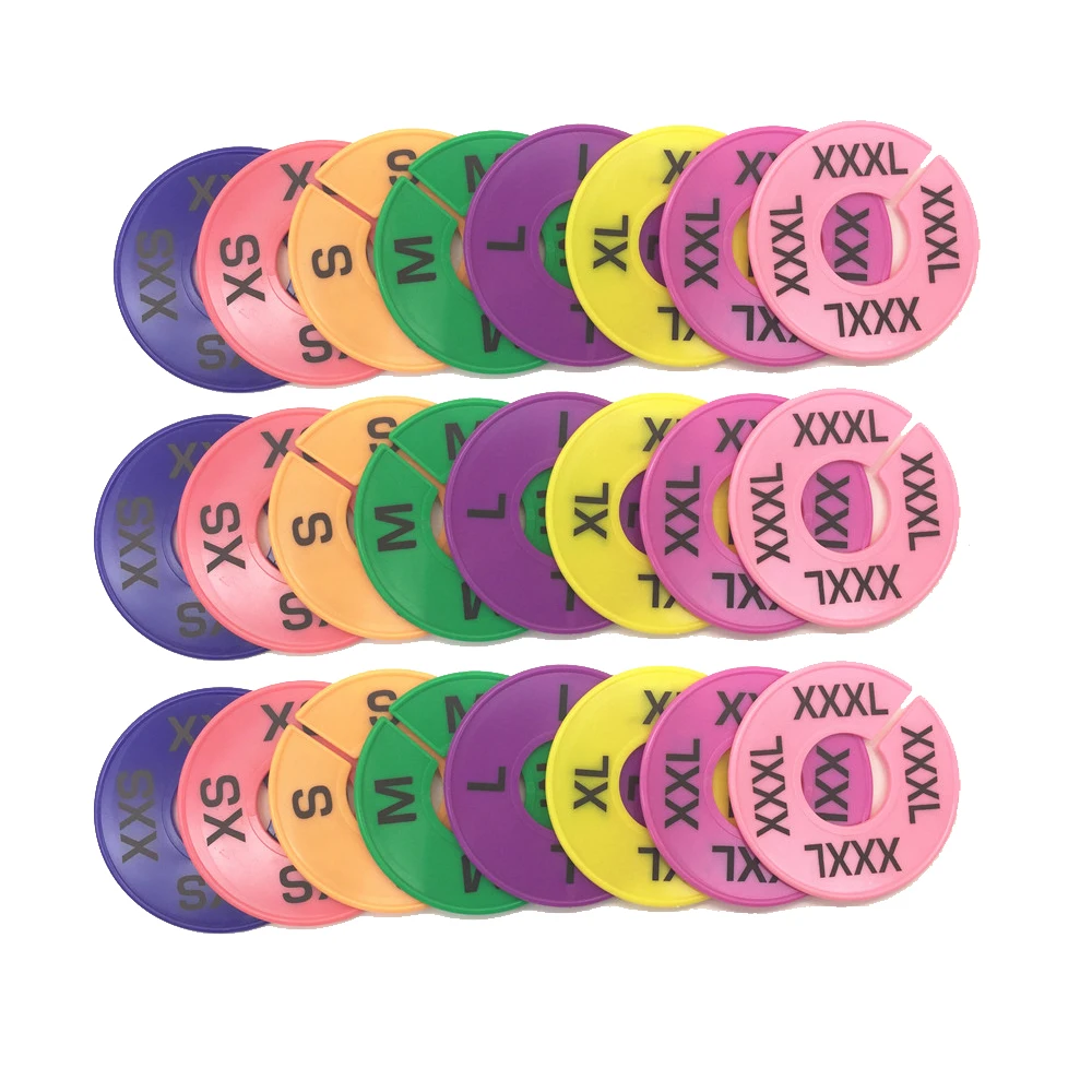 Разделитель размеров одежды s круглые вешалки для шкафа Размер XXS до XXXL 2 шт/размер