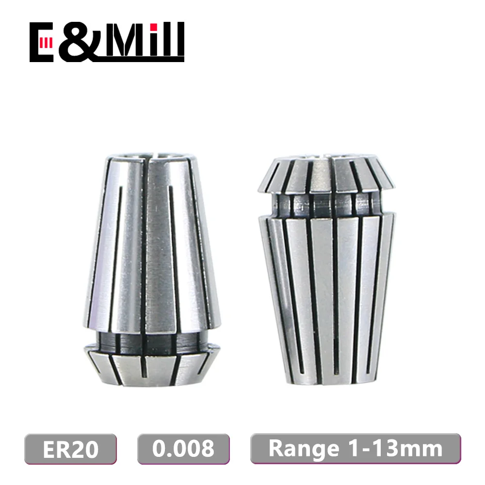 

High Precision ER20 1~16mm 0.008 ER Collet Chuck For CNC Milling Tool Holder Engraving Machine Lathe Mill ER Spring Collet Chuck