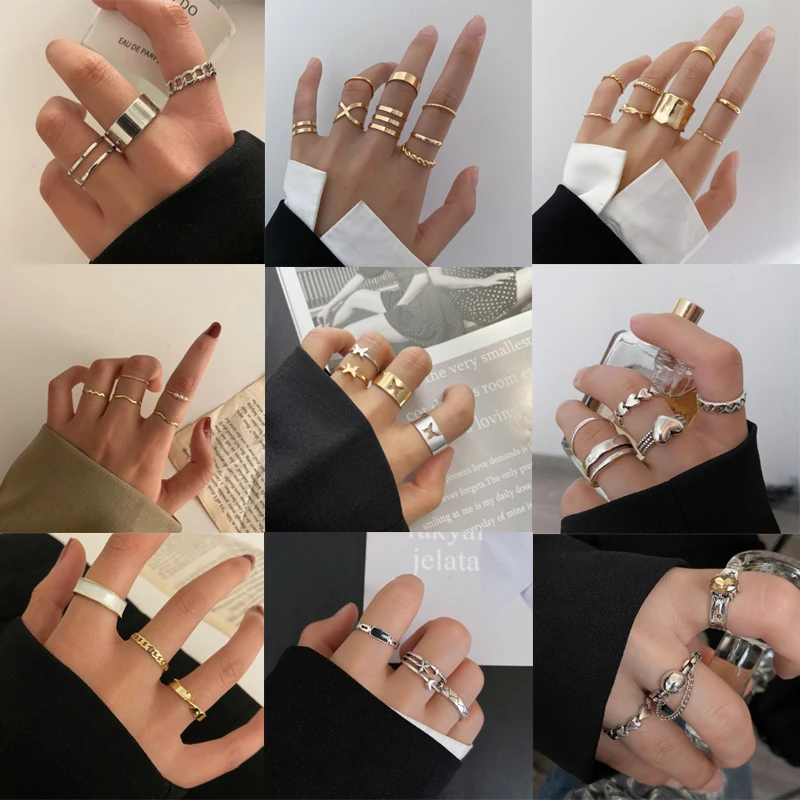 

Trendy Gold Butterfly Rings For Women Men Lover Couple Rings Set Friendship Engagement Wedding Open Rings 2021 Jewelry