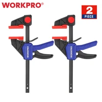 workpro wood clamp set 6 inch150mm quick release and one hand operation heavy duty bar clamp tool spreader for woodworking