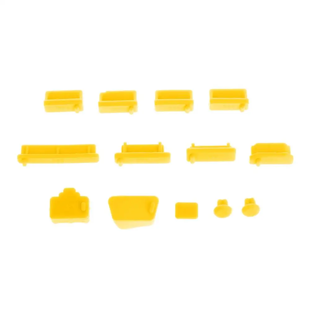 Yellow 13 шт. противопылевые заглушки мягкий силиконовый порт для передачи данных USB протектор Набор гнезд для ноутбука Пылезащитная Крышка Пробка крышка ПК компьютер ноутбук - Цвет: Yellow
