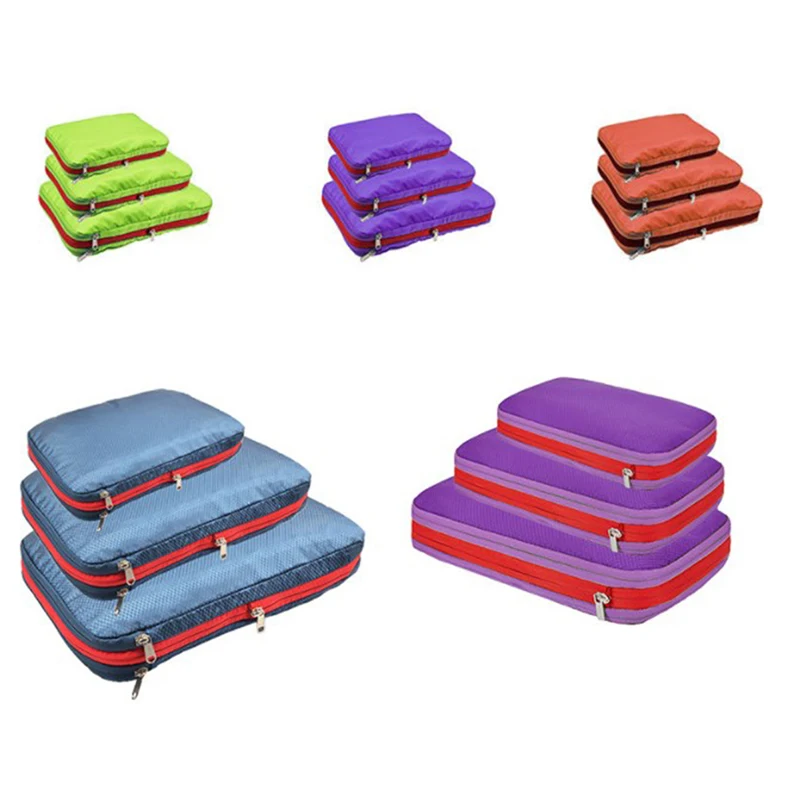 

Large Medium Small Size Portable Travel Luggage Clothing Organizer Waterproof Packing Bag Double Layer Compression Storage Bags
