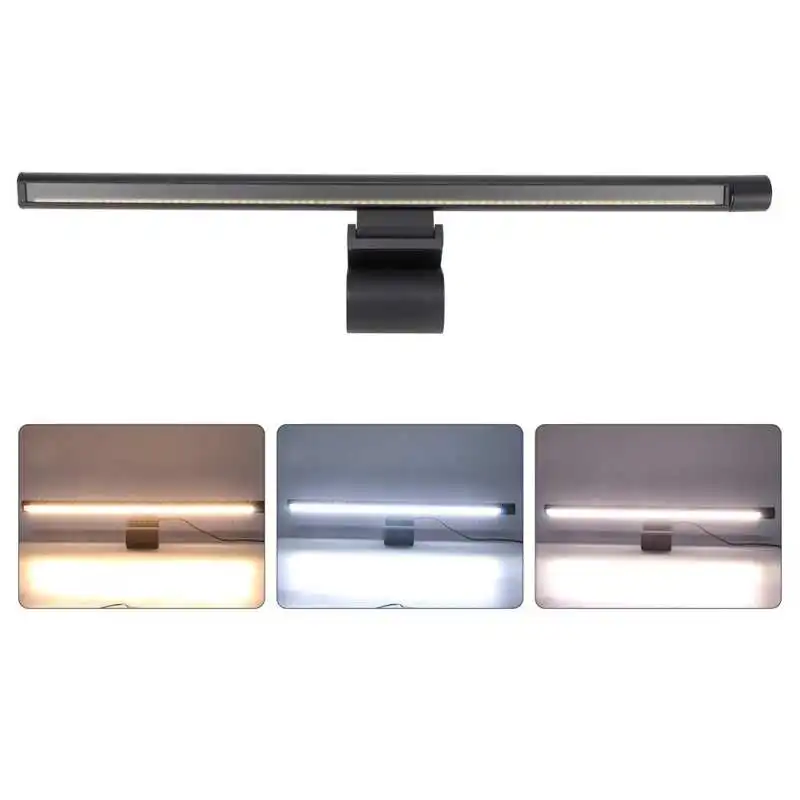 

Светодиодная настольная лампа для чтения, трехцветный приглушаемый светильник для компьютера, монитора, подвесной светильник для чтения с ...