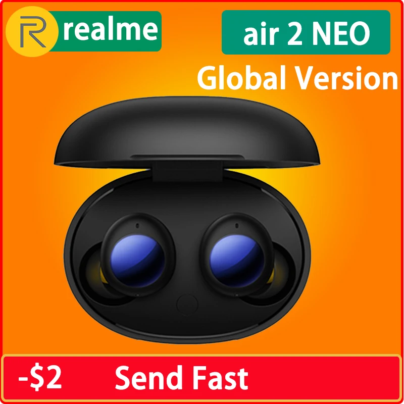 Глобальная версия Realme бутоны Air 2 Neo наушники-вкладыши TWS с Беспроводной Bluetooth
