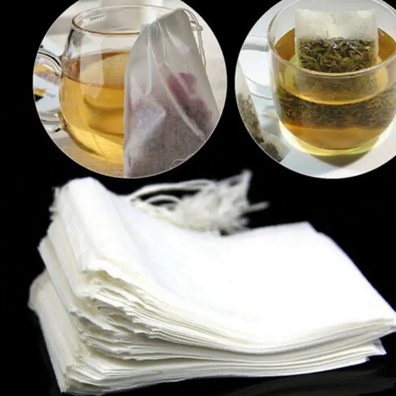 100 шт фильтр бумажные травы свободные одноразовые чайные мешки для хранения чая с