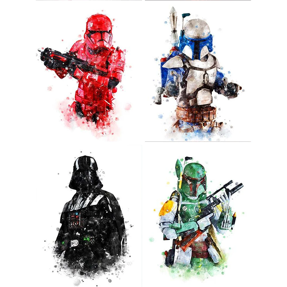 Diamond Painting Cartoon Star Wars Mandalorian Full Square Round 5D DIY Embroidery Cross Stitch Mosaic Home Decoration Gift