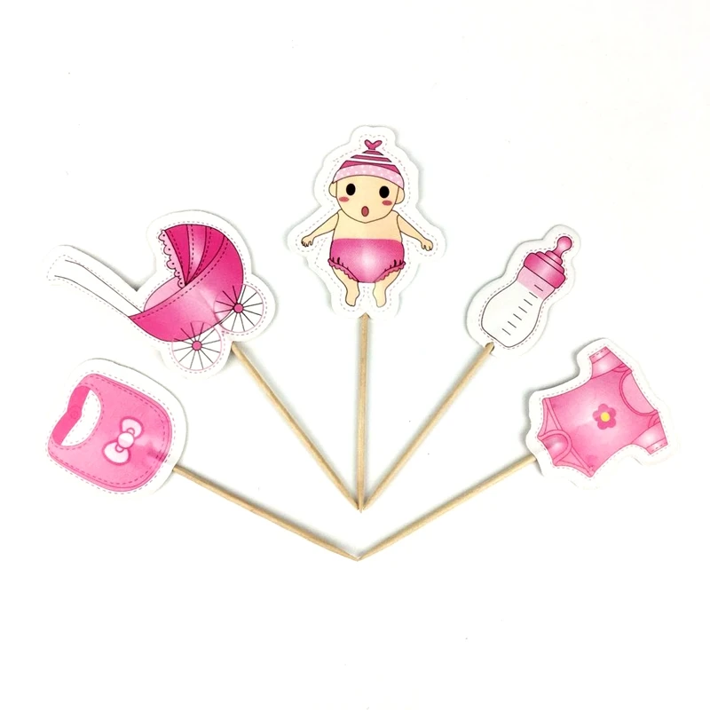 24 шт. Милая Детская Бутылочка Корзина Одежда обертка для капкейков топперы