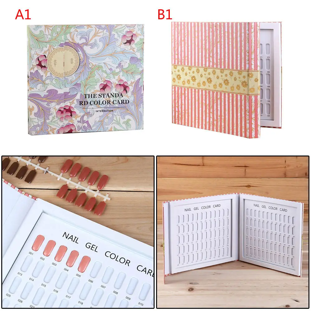 

120 Colors Nail Gel Polish Display Card Book Color Board Stand Handbook Nail Tips Salon Show Tools