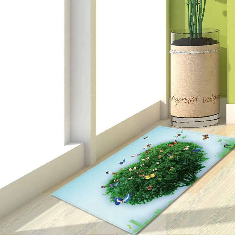 

Kitchen Rug Thickened Crystal Velvet 3D Printing Bedroom Comfortable Baby Climbing Pad Bathroom Water Absorption Anti Slip Pad