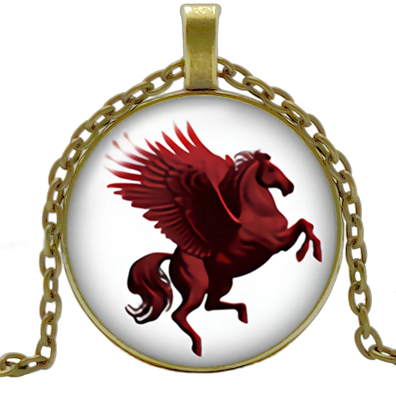 Лидер продаж! 2020 новый креативный красный Пегас стеклянный кабошон кулон модная