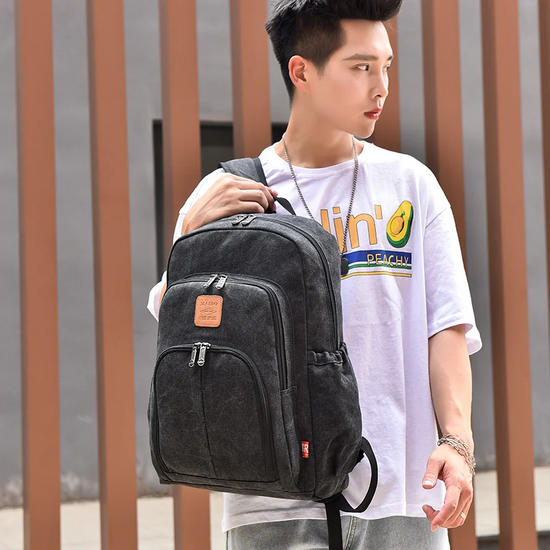 Мужской холщовый рюкзак большой емкости 2020 новый водонепроницаемый прочный