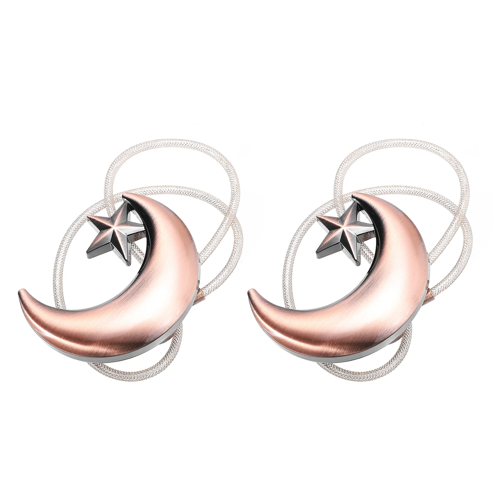 

2Pcs Moon Shape Curtain Tieback Punch-free Tieback Curtain Magnetic Button