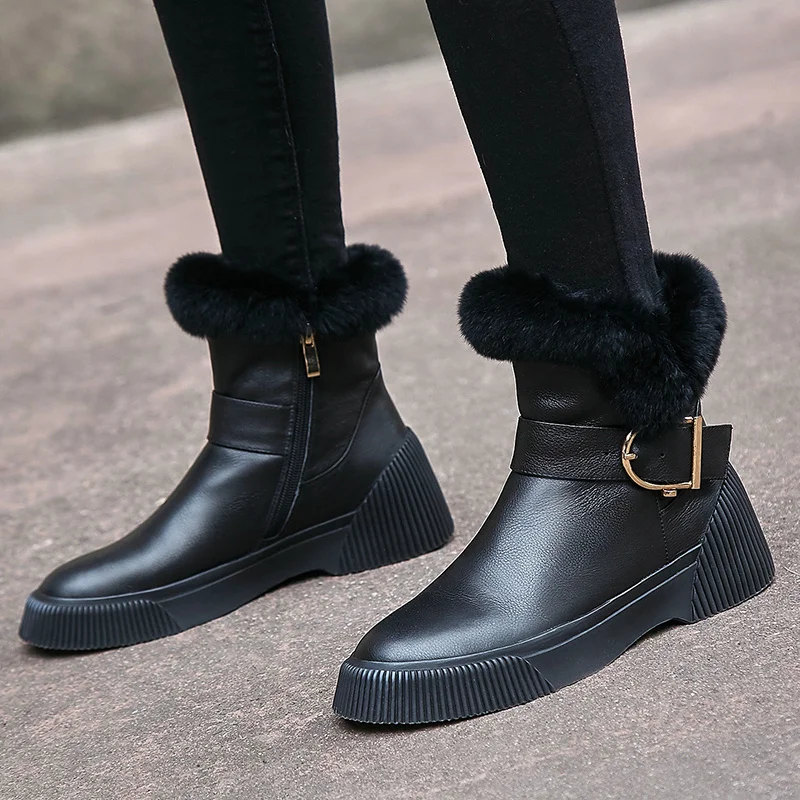 Женские зимние ботинки на танкетке с круглым носком размеры 3 8|Зимние сапоги| |