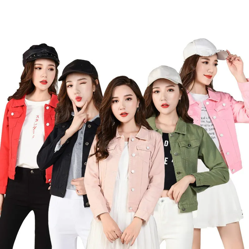 Весенняя приталенная белая куртка в стиле ретро для девочек джинсовый короткий