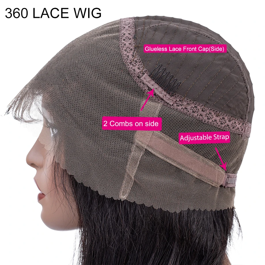 360 парик шнурка бразильские волосы парики для женщин объемная волна Человеческие